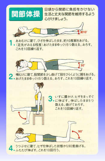 �����납��֐߂ɕ��S�������Ȃ������Ə�v�Ȋ֐߂��ێ�����悤�A�S�����܂��傤�B